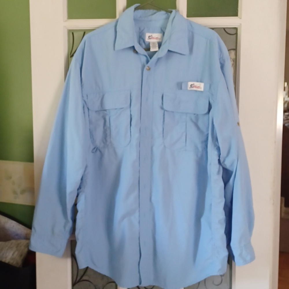 World Wide Sportsman fishing shirt size large  blue